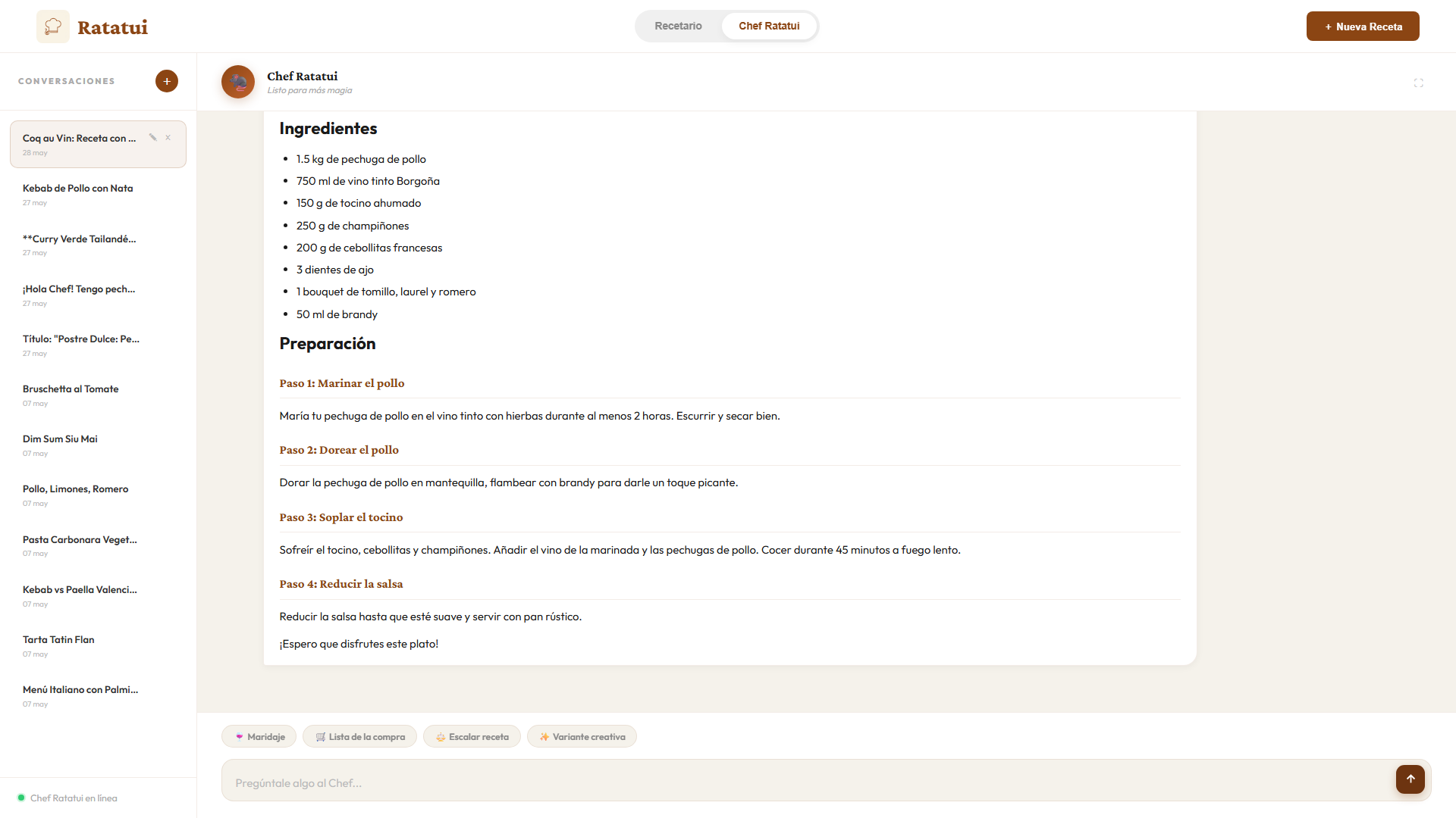 Interfaz del Chat de Ratatui